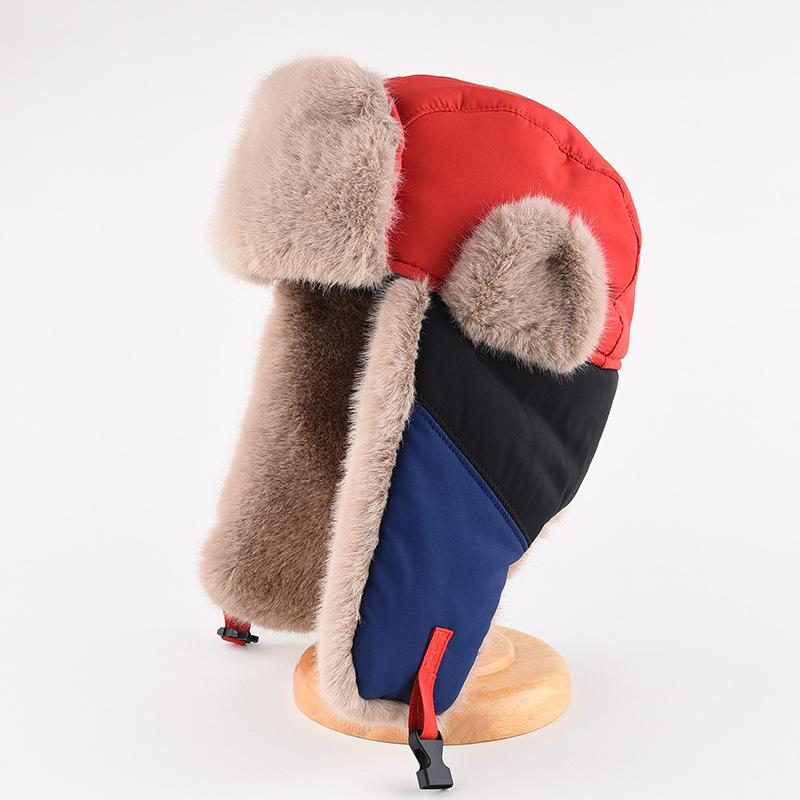 Шапка в тон, мужская зимняя теплая с защитой ушей, толстая хлопковая шапка, женская, корейская версия, для улицы, для катания на лыжах, для велоспорта, от холода, шапка-ушанка