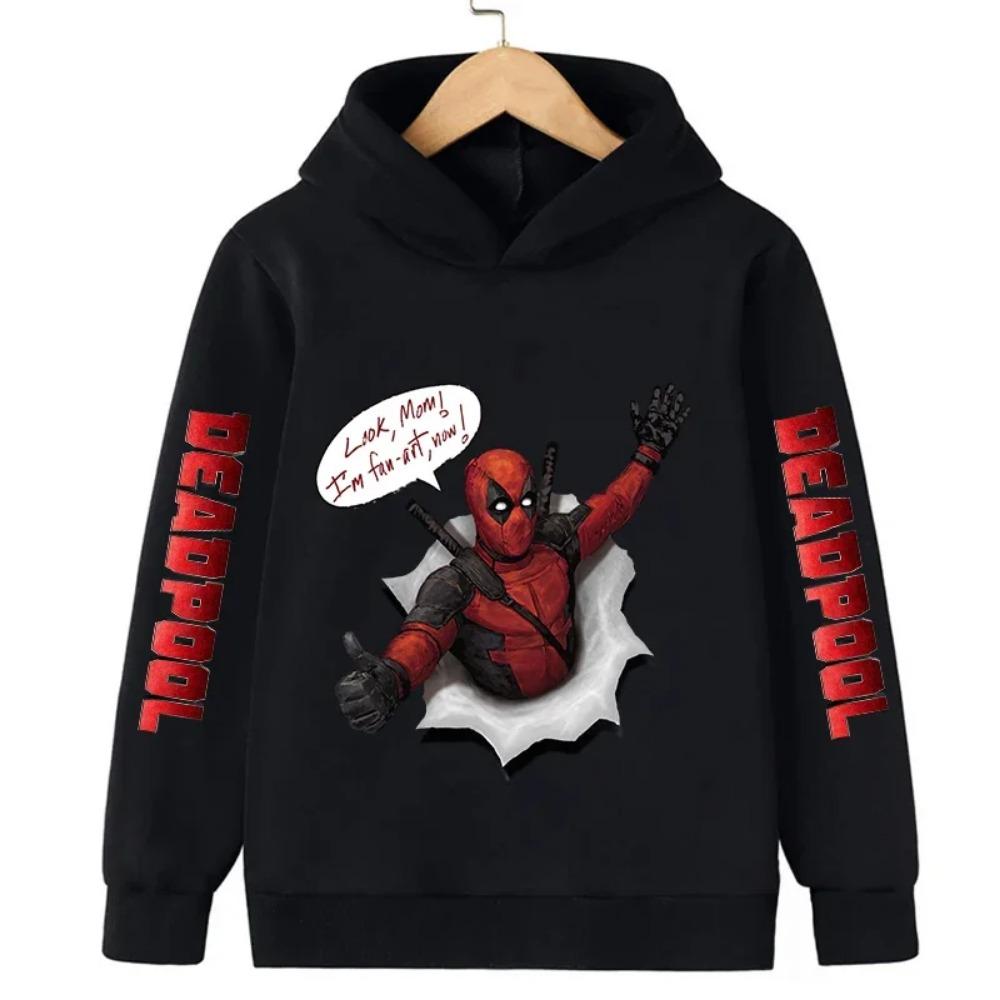 Deadpool Graphic Kids Hoodies Boys Fashion Pullover Autumn Clothing Cartoons Casual Clothes Girl Tops Sweatshirts