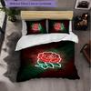 England Rugby Pattern Microfiber 3Pcs Bedding Set Decor Duvet Cover Set For Bedroom Home Use