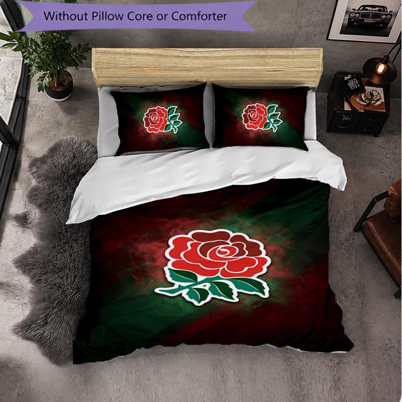 England Rugby Pattern Microfiber 3Pcs Bedding Set Decor Duvet Cover Set For Bedroom Home Use