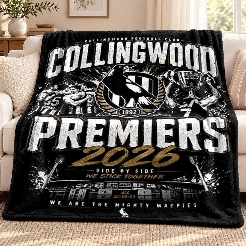 Collingwood Football Club blanket Flannel Blanket Soft Cozy Plush Throw for Sofa Bed Lightweight Home Decoration Outdoor camping