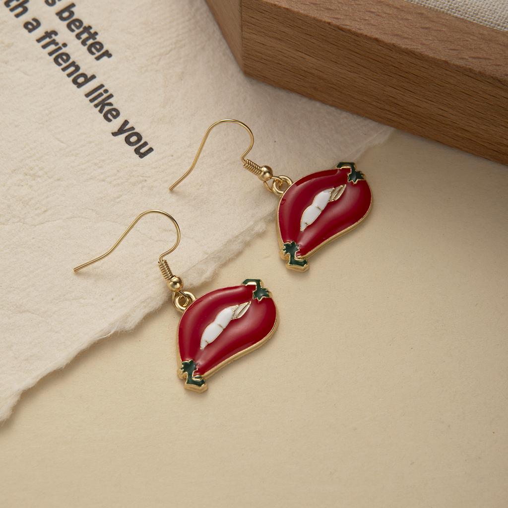 Серьги Халапеньо, Персонализированное чувство дизайна, Борода из красного перца, Мультяшные серьги-шляпы с широкими полями, Женские