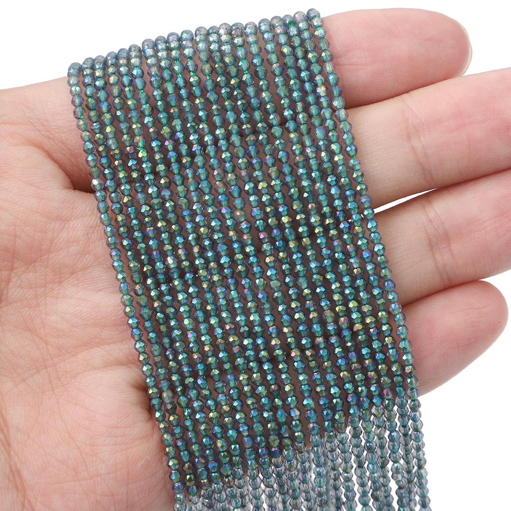 36cm Mini Glass Loose Beads Plated Color Faceted Beads For Jewelry Making DIY Necklace Bracelet Earring