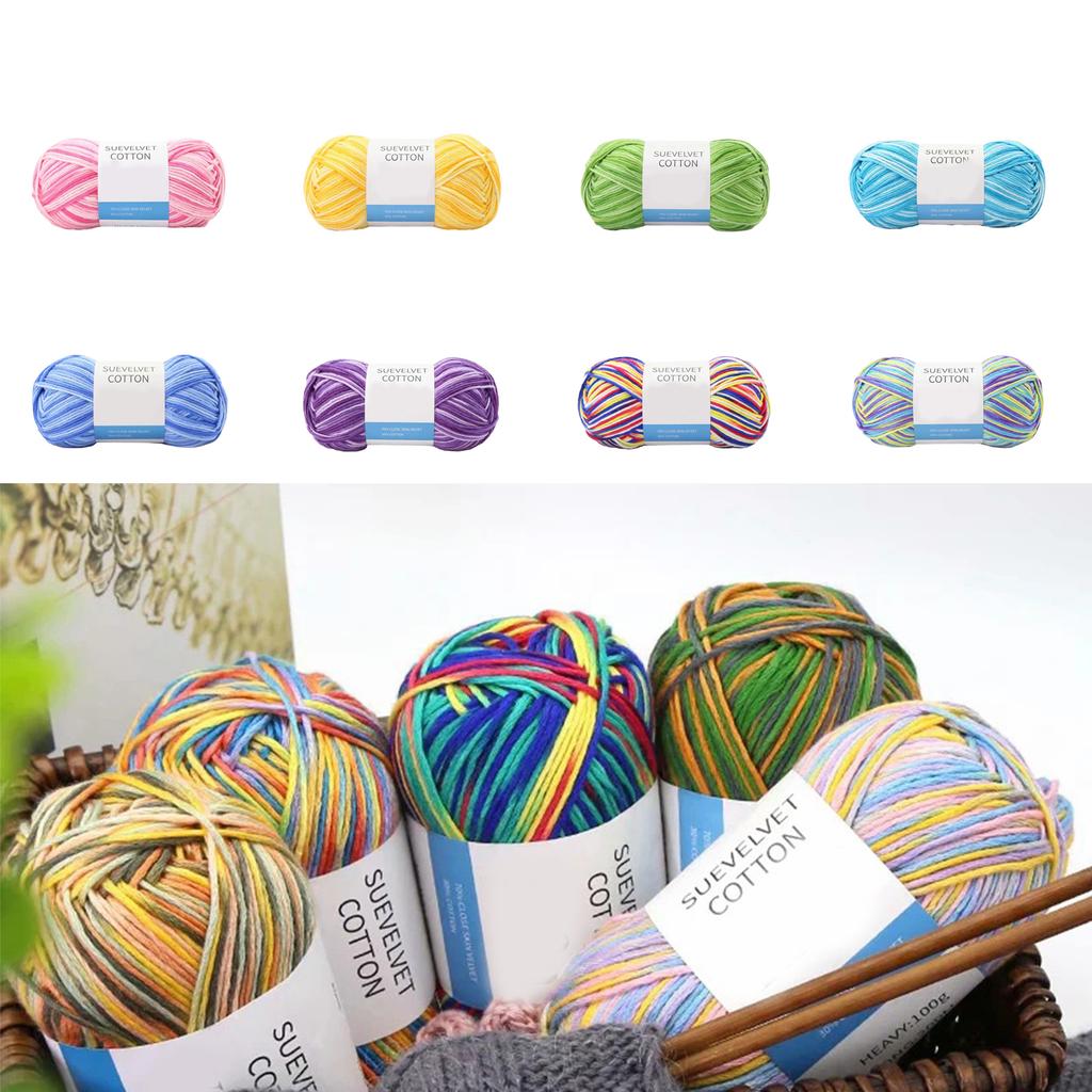 Crochet Yarn Knitting Cotton Yarn for DIY Hats Sweater Scarf Handcrafts Yarn Gradient Color Yarn for Crocheting Knitting