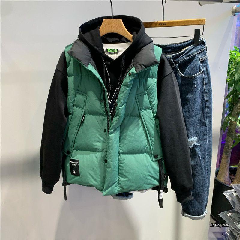 Стильный мужской утепленный жилет - Теплая облегающая зимняя куртка без рукавов