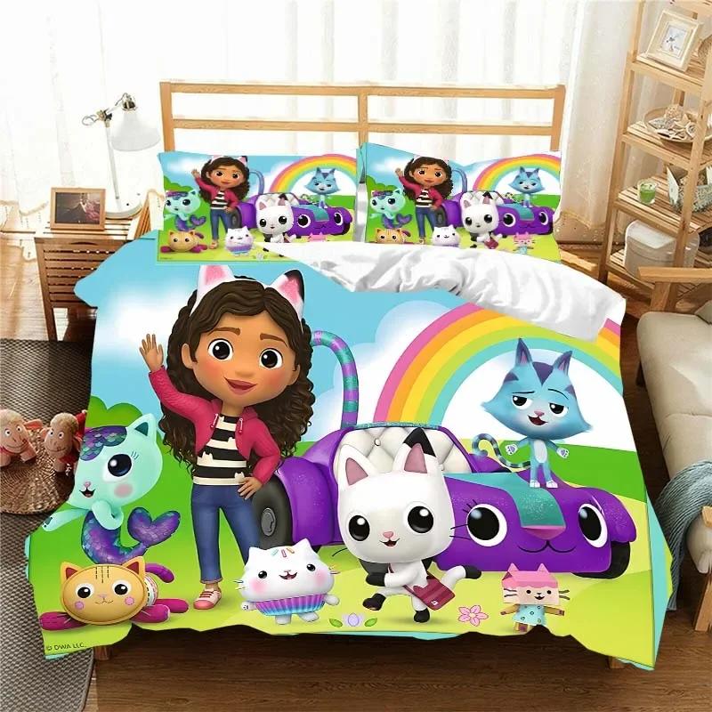 Комплект постельного белья Gabbys D-Dollhouse, пододеяльник, одеяло, односпальная кровать, двуспальная кровать, для детей, девочек и мальчиков, подарок, комплект постельного белья размера «king size»