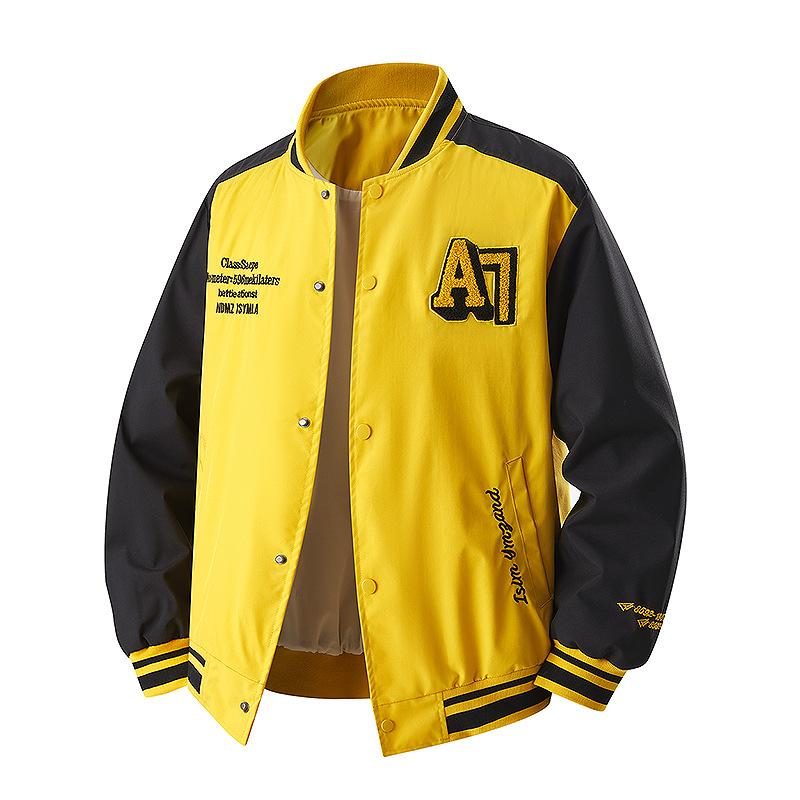 Разноцветная бейсбольная куртка для мужчин, свободная и универсальная одежда для весны и осени, повседневная куртка для пары в гонконгском стиле