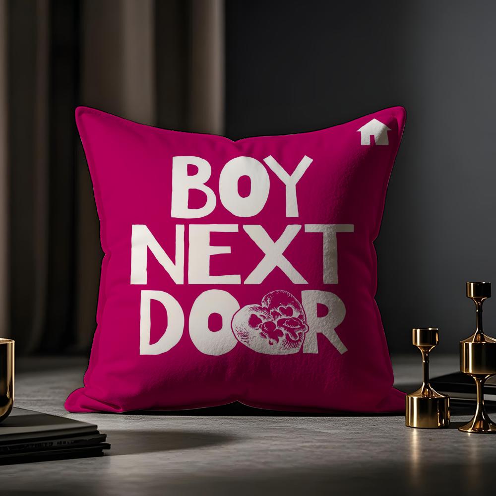 Подушка-чехол для альбома Boynextdoor, наволочка против пылевых клещей, скрытая молния, шелковистая короткая плюшевая наволочка для диванной подушки