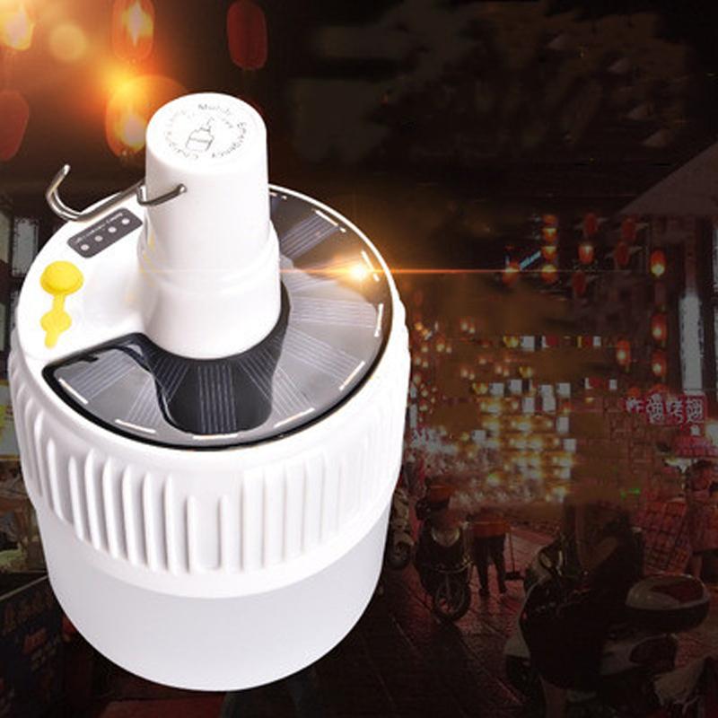 Solar LED Charging Energy-Saving Bulb Light Frame Night Market Mobile Outdoor Solar Powered LED Emergency Camping