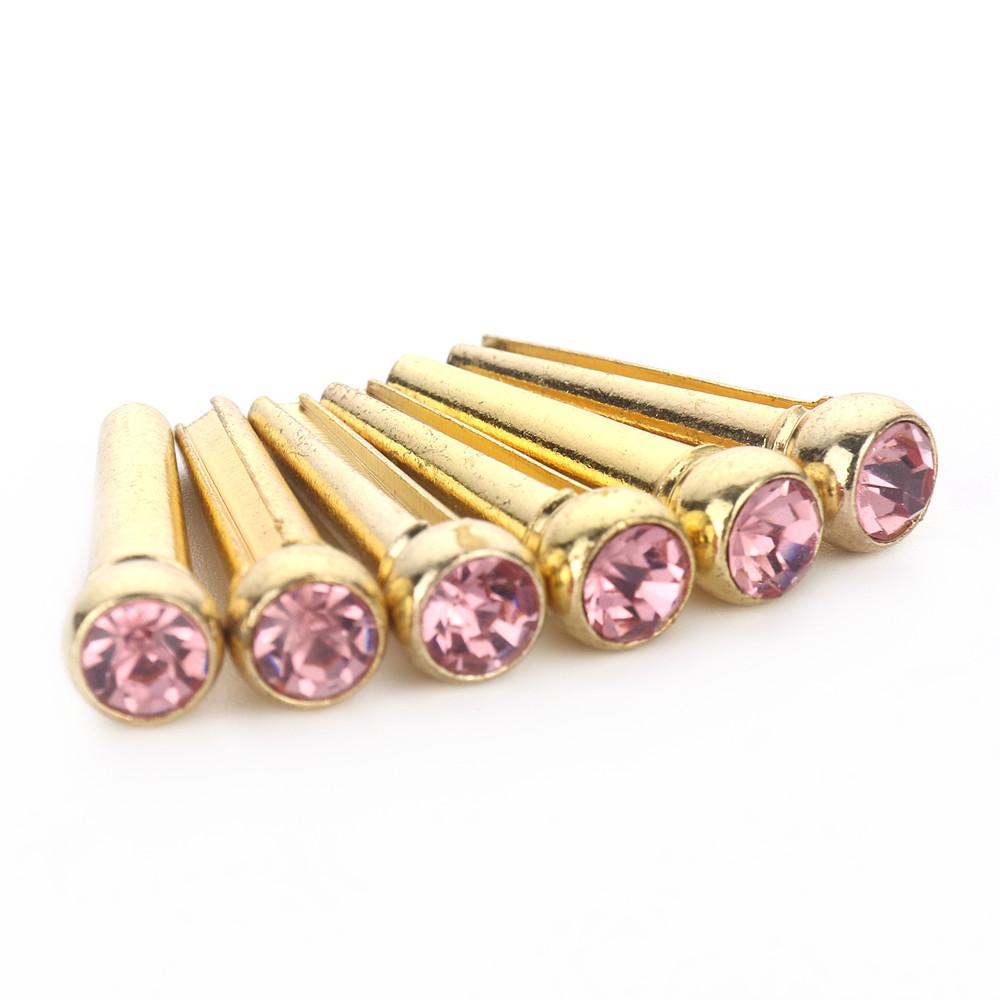 6 шт. колышков для гитары с инкрустацией кристаллами, металлические колышки для струн для акустической гитары