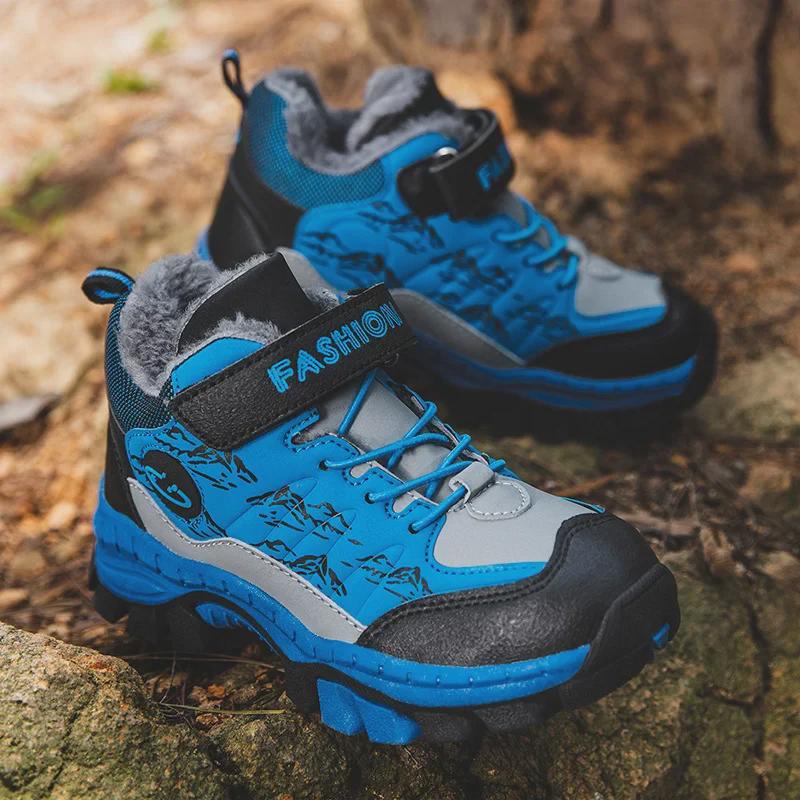 Зимние ботинки для мальчиков и подростков - 4 цвета, большие, с хлопковой подкладкой