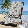 Custom Name Personalized football club F.C Print Beach Towel, for Trip Camping Beach Party Home Decor, Birthday Gift for Family & Friends
