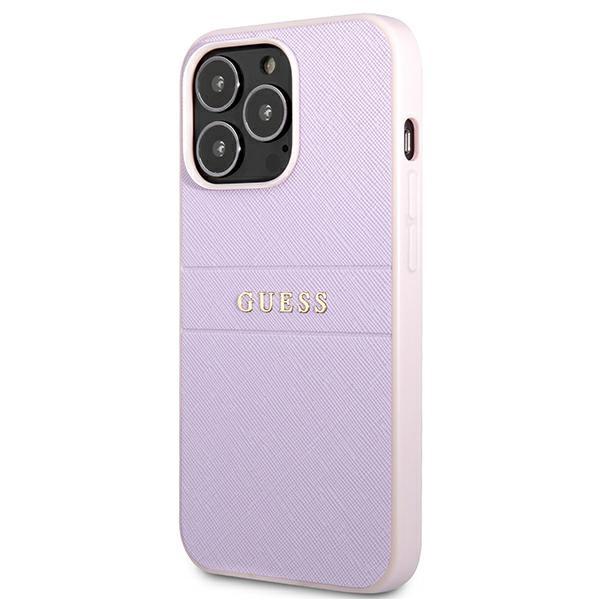Guess Guhcp13Lpsasbpu Iphone 13 Pro / 136,1 Fioletowy/Purple Saffiano Hot Stamp & Metal Logo