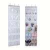 24 Bag Shoe Organizer, Sturdy Wardrobe Storage Rack Hangs On Door with 3 Metal Hooks To Store Shoes, Sneakers, Other Items