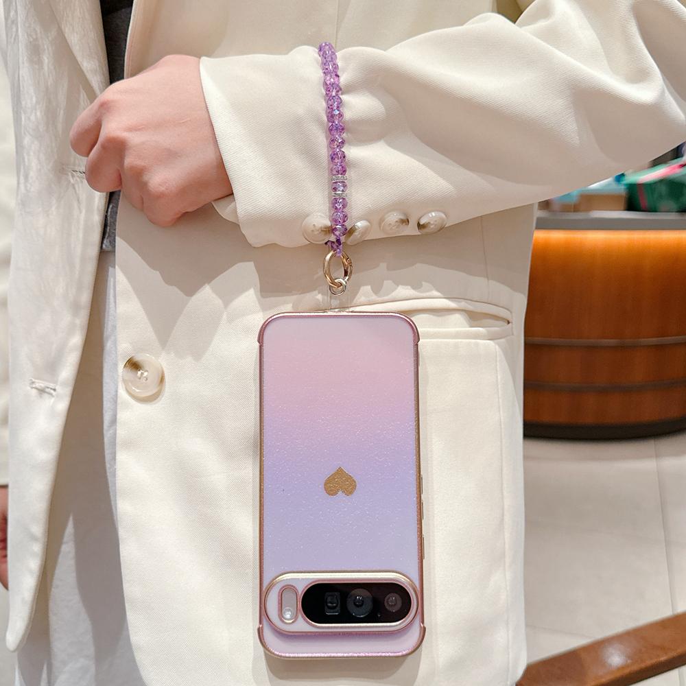 KEYSION Градиентный красочный чехол для телефона для Google Pixel 10 Pro XL 9 Pro 9A 8A Мягкая ТПУ противоударная задняя крышка с хрустальным браслетом
