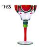 Party Drinkware Mexican Hand Painted Margarita Glass, Champagne Cocktail Glasses, Modern Retro Pattern Glass Bar Goblet for Kitchen Table Decoration