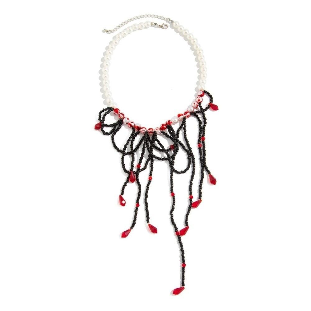 Multilayer Blood Drop Necklace Tassel Gothic Jewelry Creative Halloween Choker Cosplay