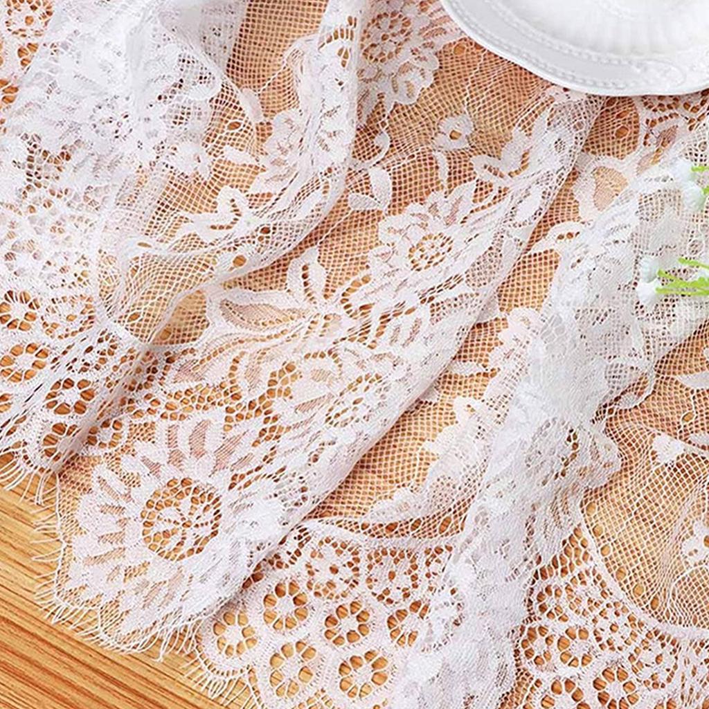 White Lace Table Runner French Wedding Table Cloth Family Table Decoration 36x300cm
