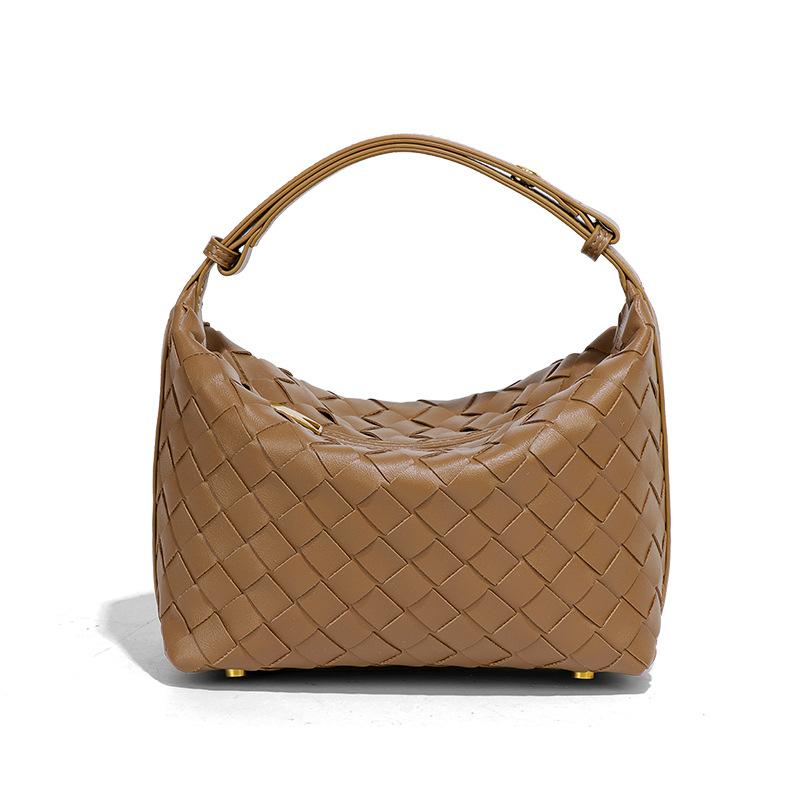 Легкая роскошная и модная плетеная сумка для ланч-бокса, свежая и универсальная ручная женская сумка, высококачественная и модная сумка на одно плечо подмышкой