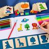 Детские игрушки Монтессори, игрушки для рисования, деревянные DIY шаблоны для рисования, трафареты, обучающие развивающие игрушки для детей, подарок 10/20 шт.