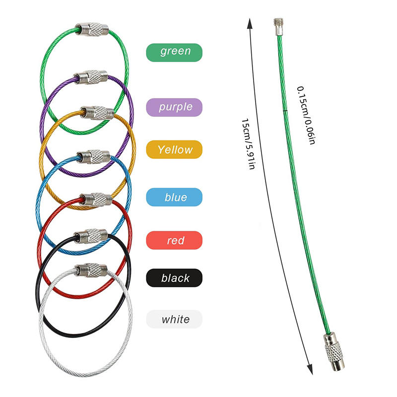 10/20 шт. Кольца для брелоков с винтовым замком - Прочные петли из стального троса, аксессуары для кемпинга, для ключей, рюкзака и снаряжения для активного отдыха