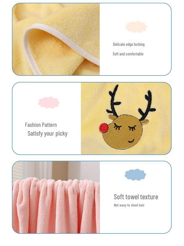 Детское быстросохнущее, впитывающее воду, толстое коралловое флисовое одеяло и банное полотенце с вышивкой - большое, не линяет.