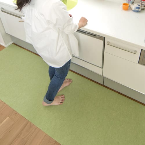 Sanko Kitchen Mat, Made in Japan, Water-Repellent, Deodorizing, Washable, Non-Slip, Long, 60x120cm, Brown, Easy to Place and Adhere, KF-99