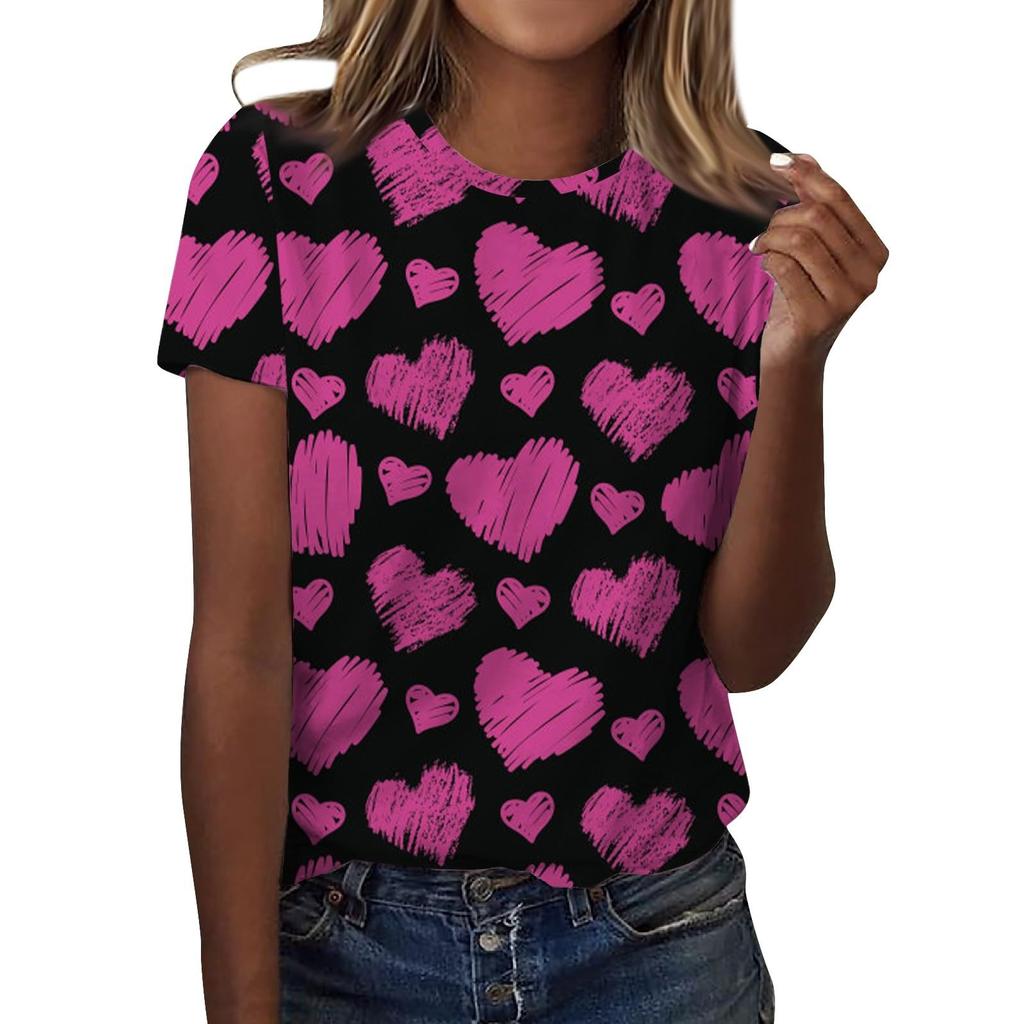 Футболки с цветочным принтом «Роза», женская модная футболка с коротким рукавом и круглым вырезом, Y2k Harajuku, футболки больших размеров, топы, женская одежда