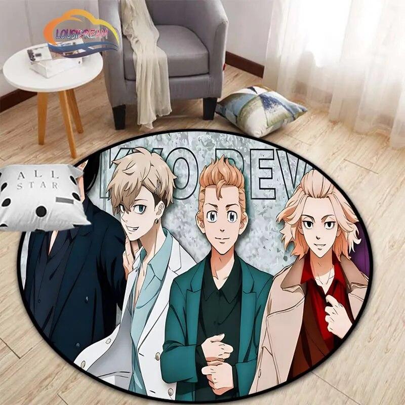 Аниме Токио Мстители круглый ковер мультфильм коврик для гостиной кухни столовой детские коврики коврик для йоги