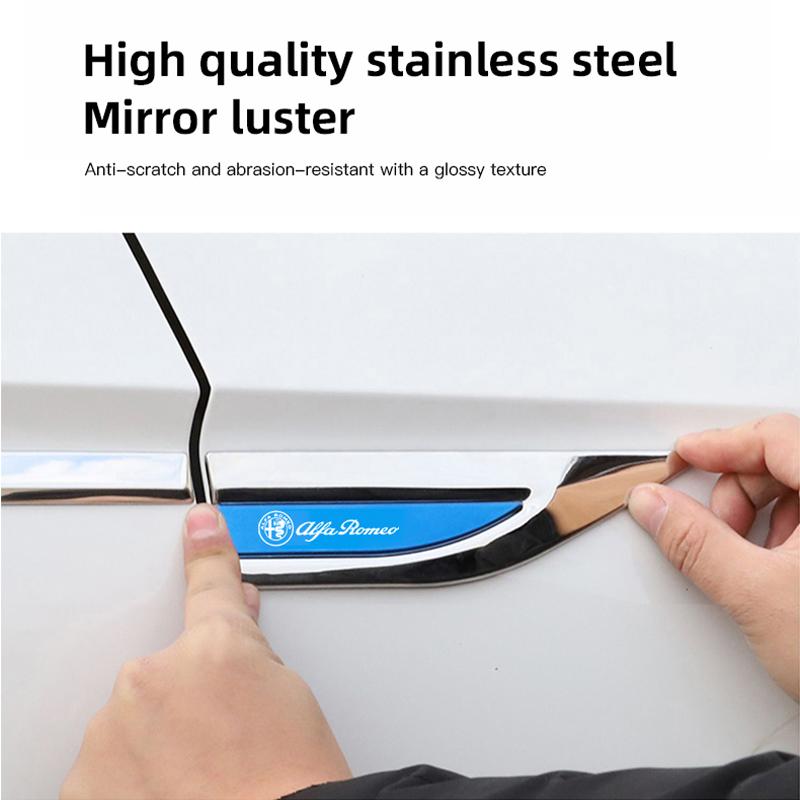2Pcs Car Leaf Board Personality 3D Metal Stickers For Alfa Romeo 4C 159 Spider Giulia Giulietta 156 Mito Car Fender Side Decals ofh853