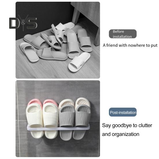 Подставка для тапочек настенный органайзер складная конструкция простая установка ванная комната многоцелевой держатель для хранения тапочек