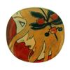 [R4275] - Handmade Brooch 'Mistinguette' Red Brown - 55x52 Mm