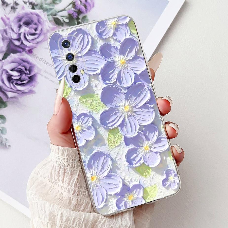 Чехол для Realme 7 5G RMX2111 Милый Кот Роскошный Расписной Чехол Мягкий Силиконовый Чехол для Телефона Для Realme 7 Pro Realme7 5G Задняя Крышка Coque