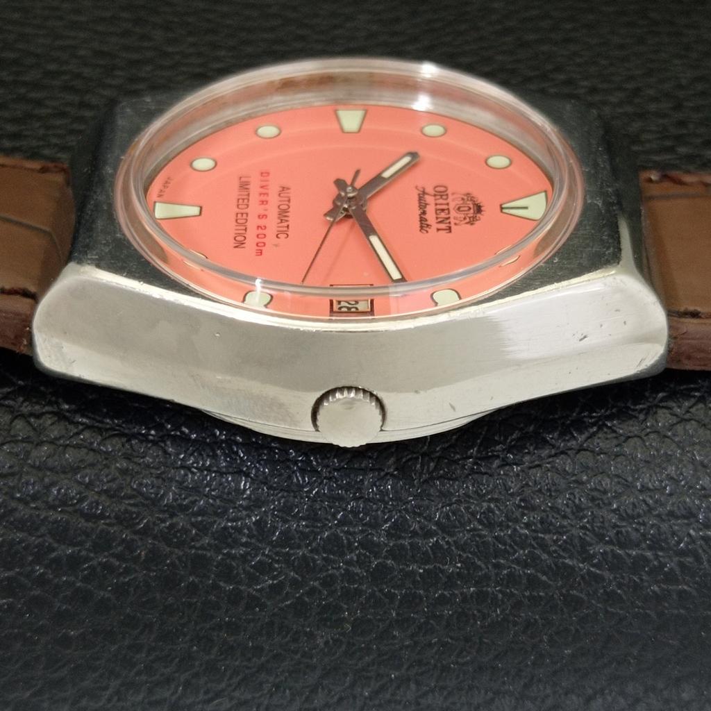 Orient AUTOMATIC 46943 JAPAN MENS VINTAGE PEACH COLOR DIAL WATCH A701820-5 R207-a701820