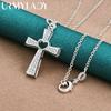 URMYLADY 925 стерлингового серебра крест любовь 16-30 дюймов кулон ожерелье для женщин свадебные модные украшения