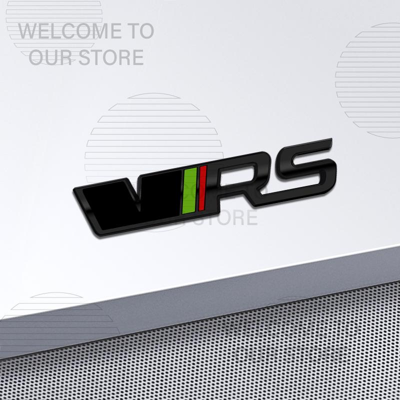 JBIW9 Car Decor Metal VRS Lettering Front Grille Emblem 3D Sticker For Skoda Octavia Kamiq Kodiaq Karoq Superb Fabia Rear Trunk Decals