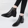 Women Spring and Autumn Single Boots New Ankle Boots with Thick Heel British Boots for Women