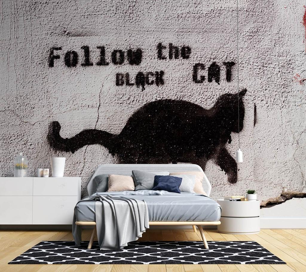 Wallpaper Banksy Graffiti Black Cat