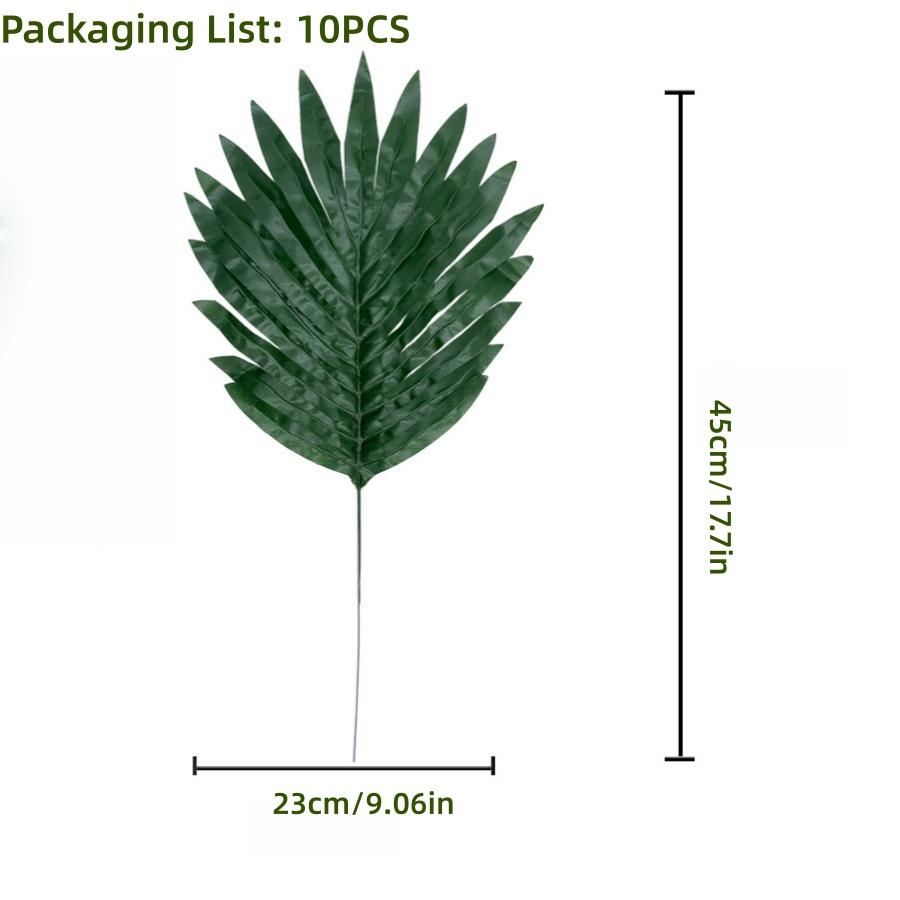 10/56pcs Tropical Palm Leaves Set - Artificial Safari Jungle Leaf Decorations with Stems for party Home Accents