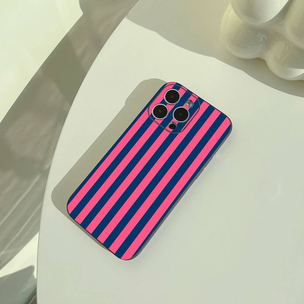 Простой Чехол-Бампер в Полоску для iPhone 17,16,15,14,13,12,11 Pro Max,16Plus,XS Мягкий Черный
