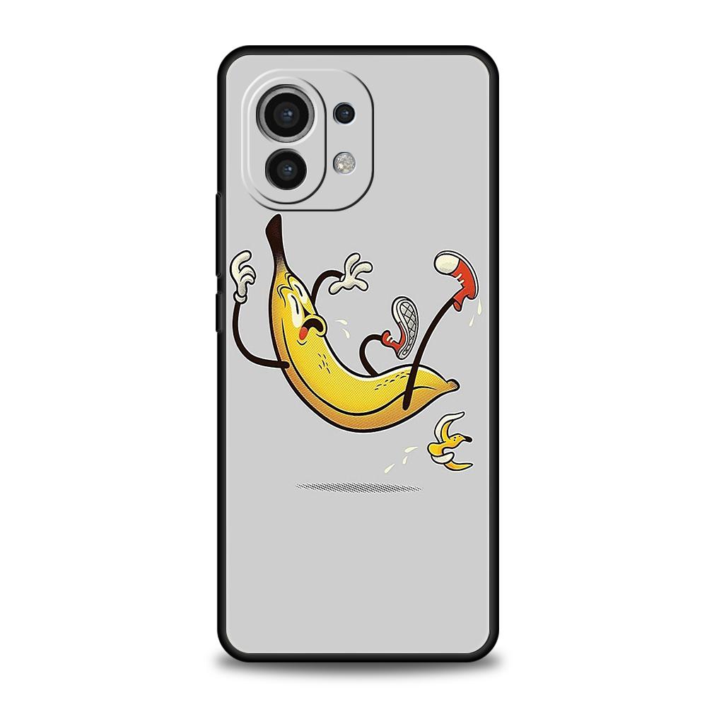 Funny Bite Apple Banana Phone Case Cover for Xiaomi Mi 17 15 14 13 12 11 Ultra 15T 14T 13T 12T 11T Pro Lite Shockproof Soft TPU