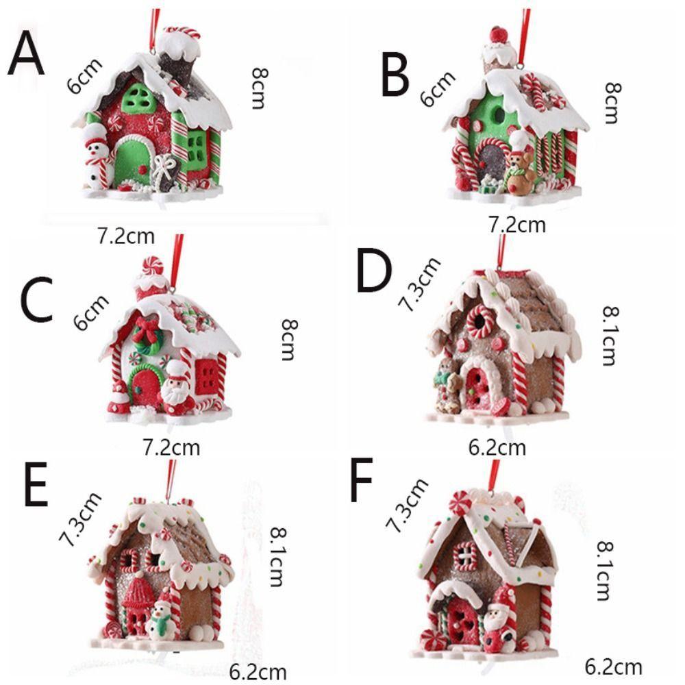 Creative Small House Pendant Snowman Xmas Tree Decorantions Hanging Ornament New Year Gift