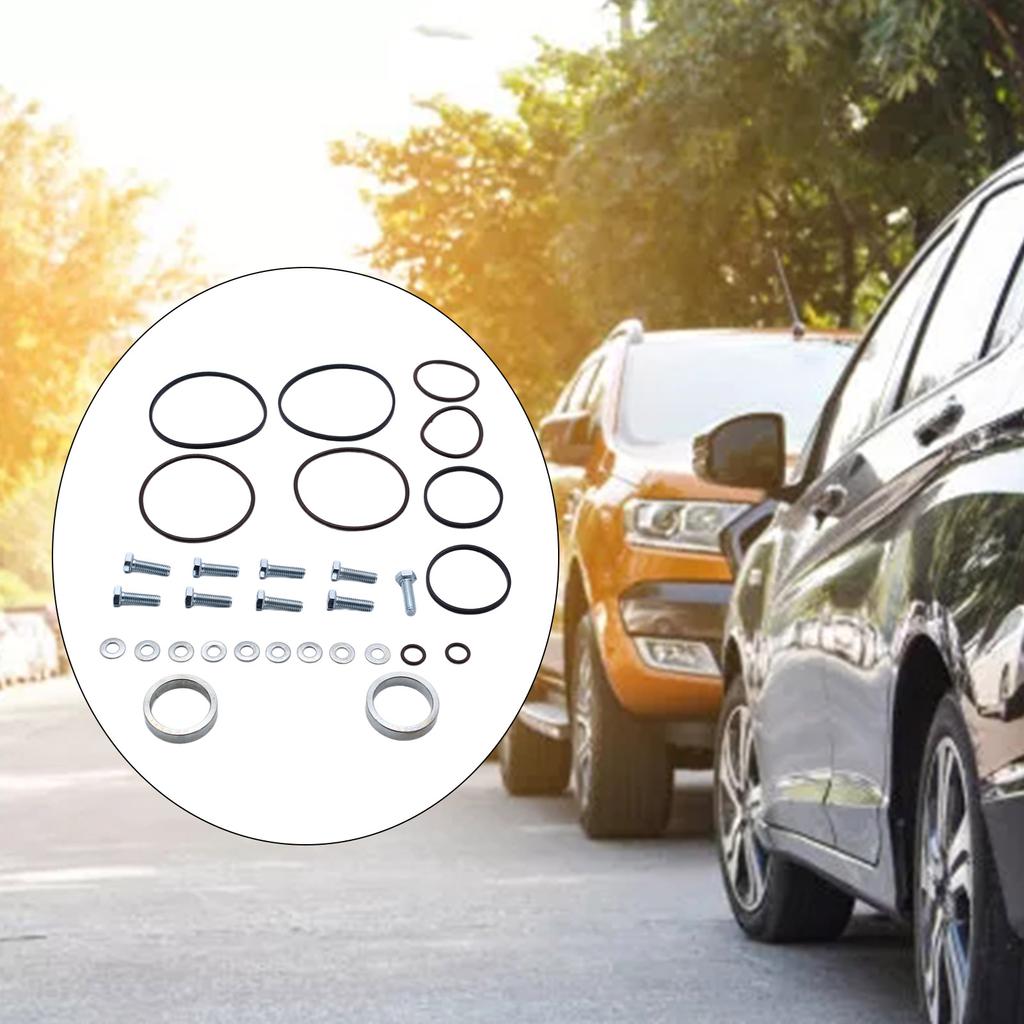 Комплект двойных уплотнений двигателя автомобиля, двойные двойные уплотнения Vanos для M52TU M54 M56 с винтами, прокладки, запасные аксессуары