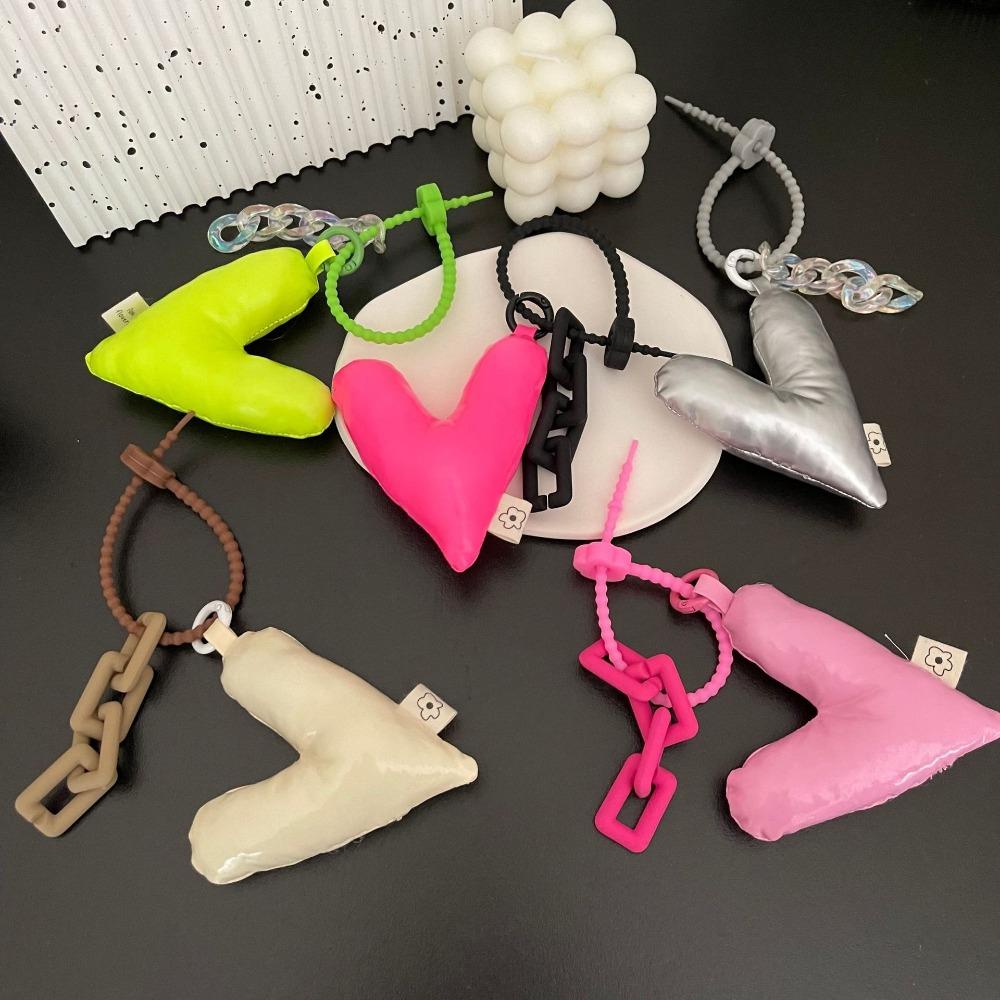 Simple Smooth Key Lanyard Cotton Filled Soft Key String Colour Love Heart Rope Bag