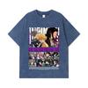 275 GSM Washed T-shirts 100% Cotton Demon Slayer V51 Print Unisex Heavy Cotton T Shirt