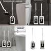 360 Degree Toilet Cleaning Brush Set with Anti Mildews Storage Stand Curved Design Detachable Handle Bathroom Scrubber