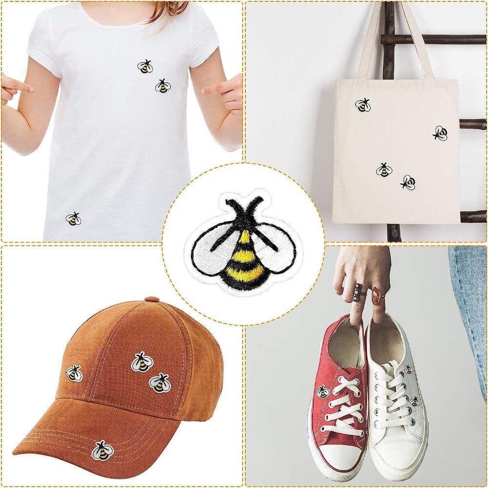 Non-woven Fabric Bee Embroidered Patches Applique Bee Fabric Iron-on Bags