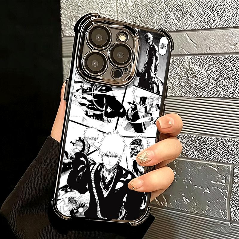 Чехол для телефона с покрытием Bleach Аниме Ичиго Кенпачи Для iPhone 16 17 Pro Max Air 16E 14 15 Plus 12 13 Mini Противоударный Чехол с Airbag