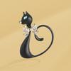 Blucome Медные броши в форме милого животного, черной кошки, имитация ювелирных изделий, аксессуары для детского воротника рубашки