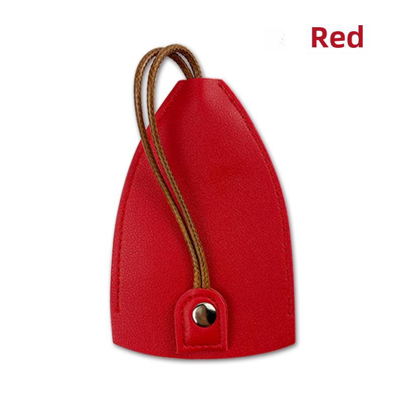 "Compact PU Leather Key Storage Pouch with Pull-Out Feature"